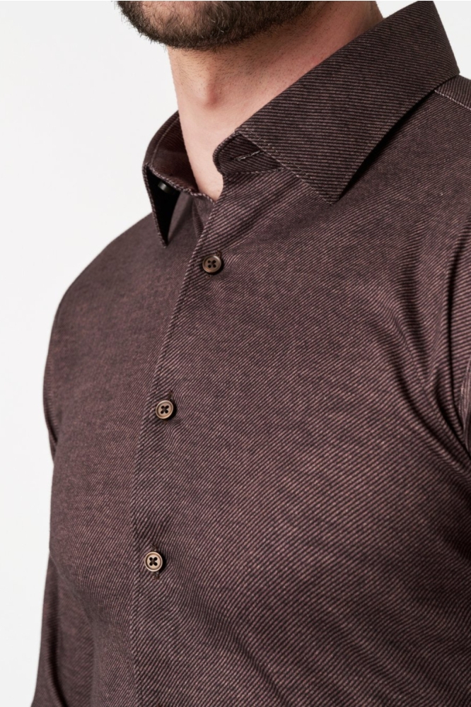 Desoto bruine heren overhemd | Close up