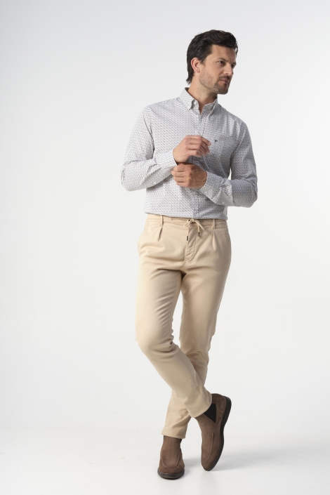 Campbell witte heren overhemd | Model