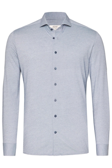 Pure H. Tico Overhemd TECH JERSEY SHIRT LONGSLEEVE 4069 21730 110 PLAIN BLUE