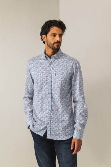 State of Art Overhemd POPLIN OVERHEMD MET ALLOVER PRINT 214 25276 5711