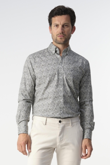 Campbell Overhemd CASUAL OVERHEMD LM 099203 4776 DUCK GREEN DESSIN