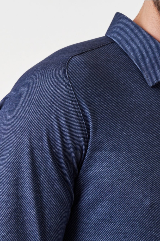 Desoto blauwe heren overhemd | Close up