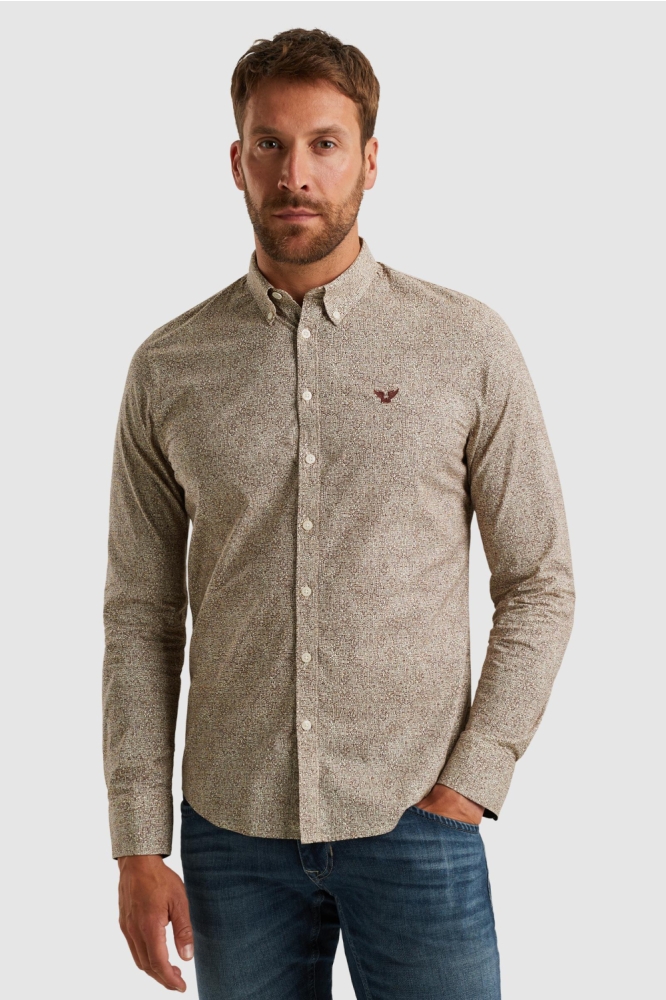 PME legend bruine heren overhemd | Model vooraanzicht