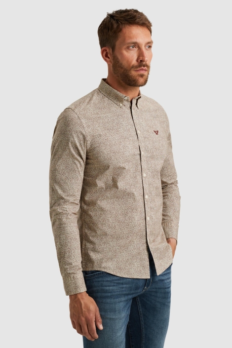 PME legend bruine heren overhemd | Model zijaanzicht