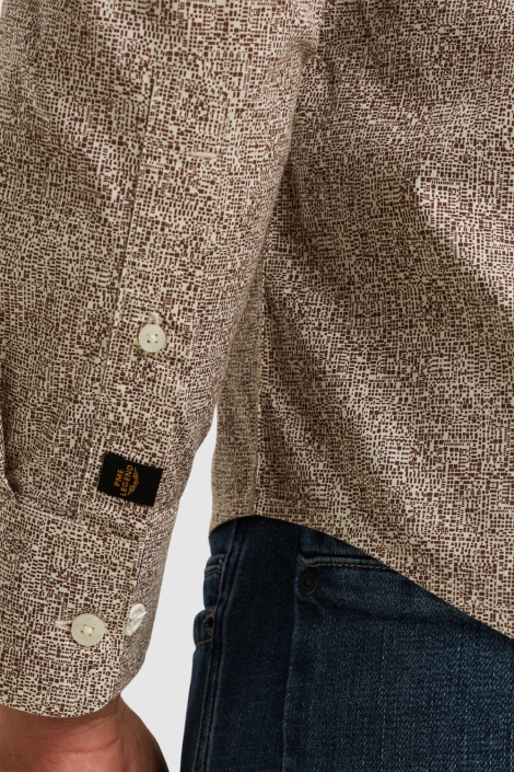 PME legend bruine heren overhemd | Close up