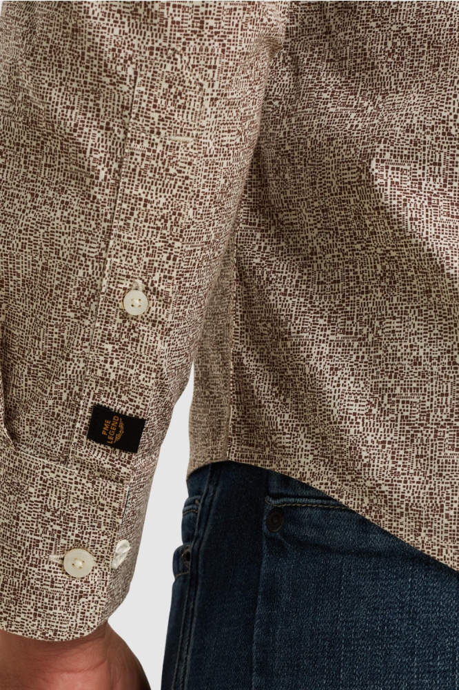 PME legend bruine heren overhemd | Close up