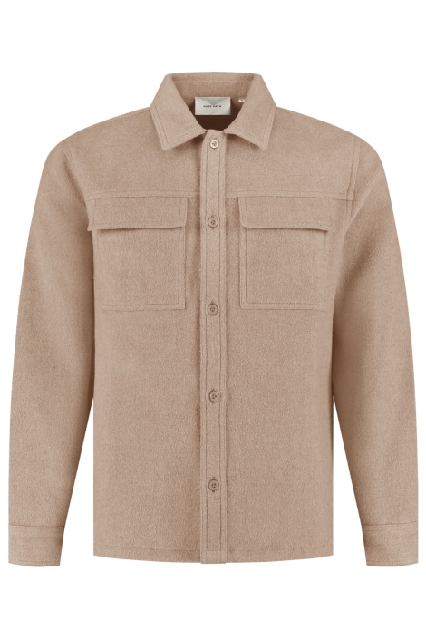 Pure Path taupe heren overhemd | Vooraanzicht