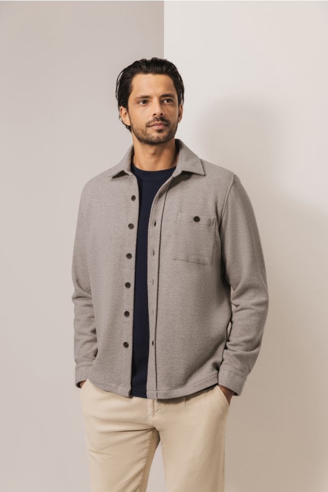 State of Art zand heren overhemd | Model vooraanzicht