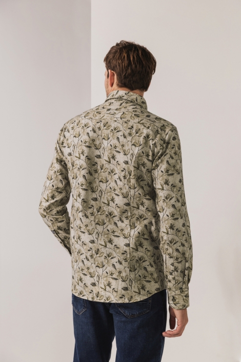 State of Art zand heren overhemd | Model achteraanzicht