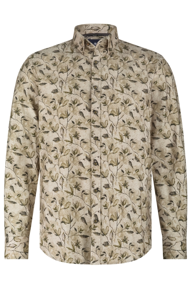 State of Art zand heren overhemd | Vooraanzicht