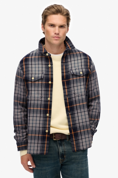 Superdry blauwe heren overhemd | Model vooraanzicht