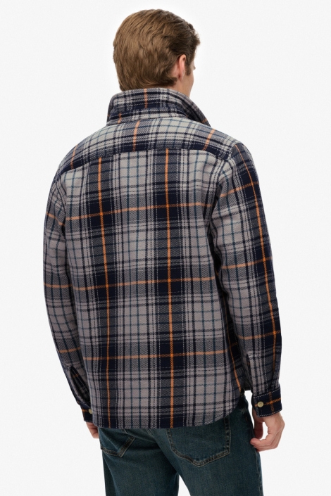 Superdry blauwe heren overhemd | Model achteraanzicht