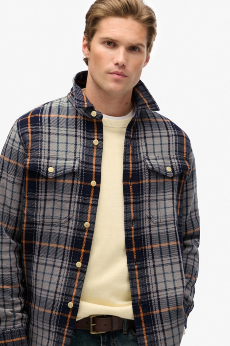 Superdry blauwe heren overhemd | Model vooraanzicht