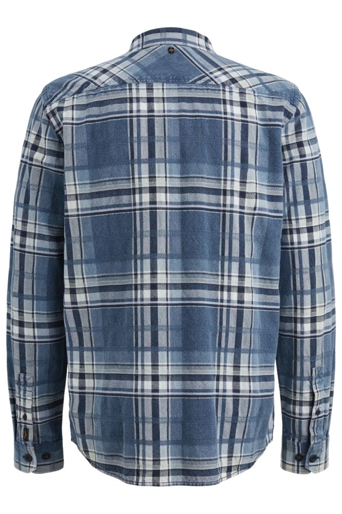 PME legend blauwe heren overhemd | Achteraanzicht