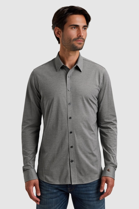 Cast Iron blauwe heren overhemd | Model vooraanzicht