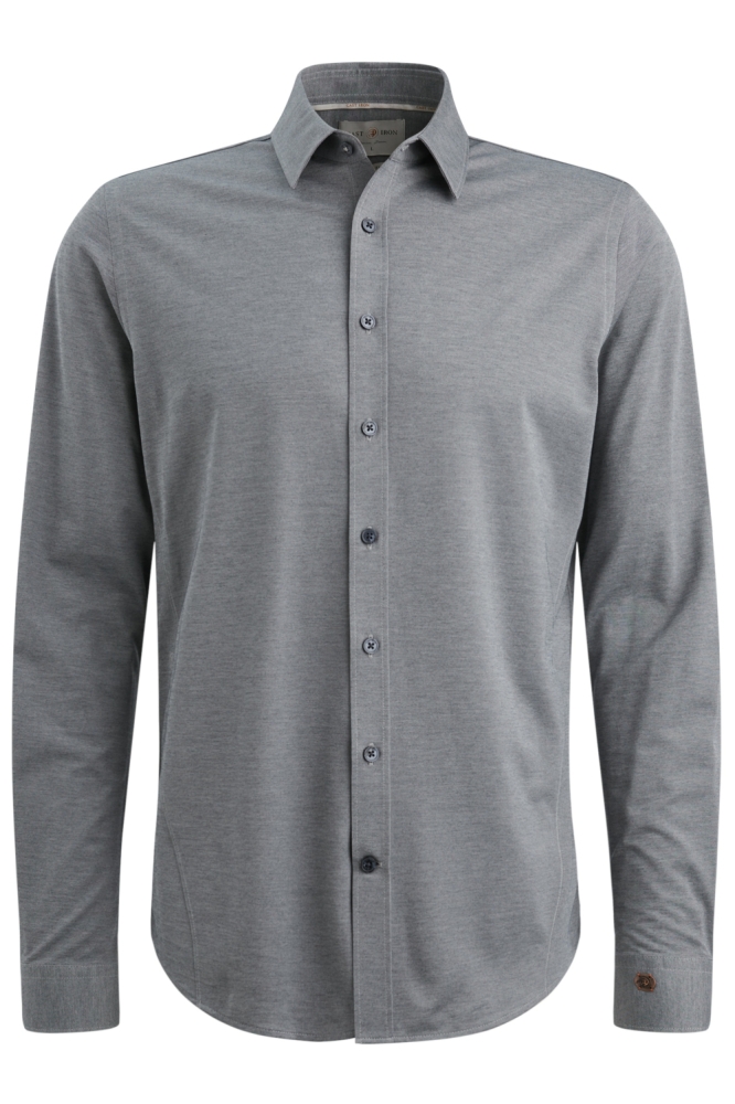 Cast Iron blauwe heren overhemd | Vooraanzicht