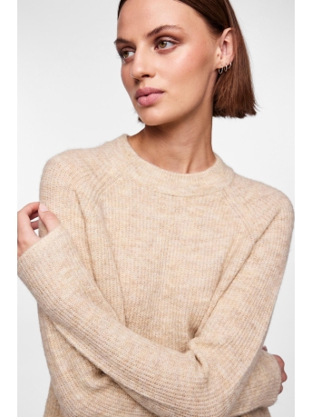 Pieces Trui PCELLEN LS O-NECK KNIT NOOS 17098262 White Pepper