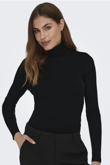 Only Trui ONLKAROL L/S ROLLNECKPULLOVER KNT NOOS 15165075 Black