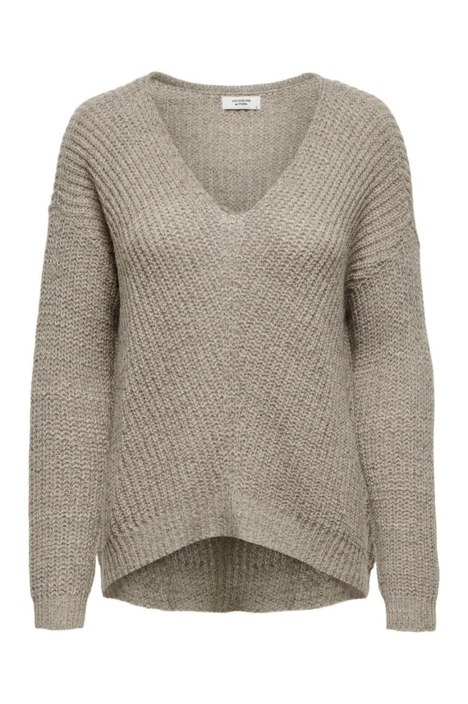 Jacqueline de Yong beige dames trui | Vooraanzicht