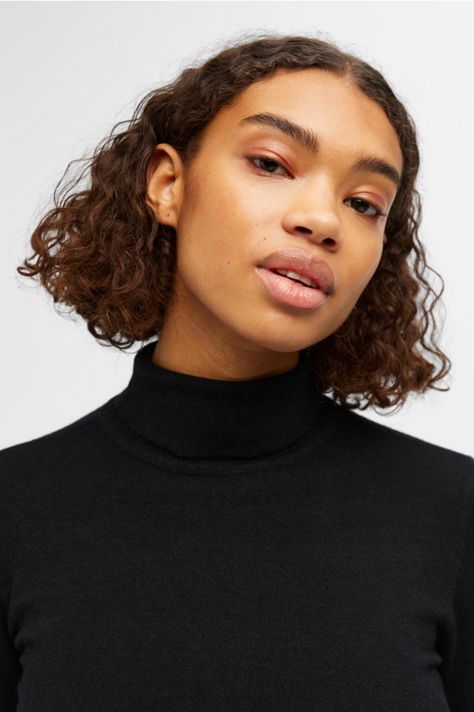 OBJTHESS L/S ROLLNECK KNIT PULLOVER 23033228 Black