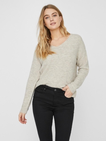 Vero Moda Trui VMCREWLEFILE LS V-NECK BLOUSE NOOS 10233357 Birch