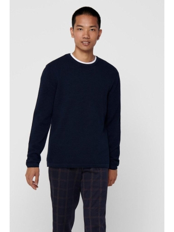 Only & Sons Trui ONSPANTER LIFE 12 STRUC CREW KNIT N 22016980 Dress Blues