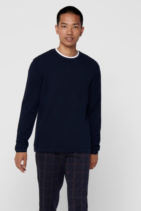 Only & Sons onspanter life 12 struc crew knit n