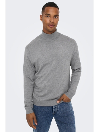 Only & Sons Trui ONSWYLER LIFE ROLL NECK KNIT NOOS 22020879 Medium Grey Melange