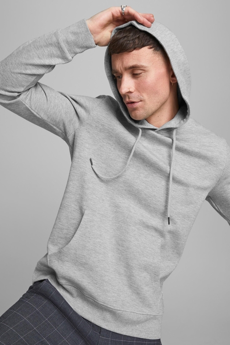 Jack & Jones grijze heren sweater | Model vooraanzicht