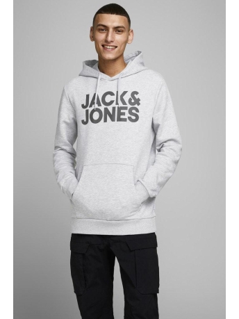 Jack & Jones Trui JJECORP LOGO SWEAT HOOD NOOS 12152840 Light Grey Mela/Reg/Large