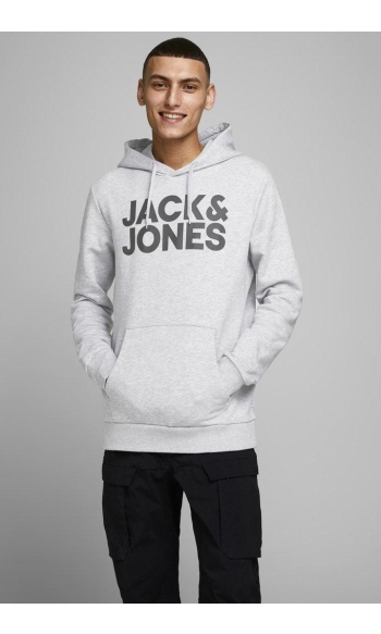 JJECORP LOGO SWEAT HOOD NOOS 12152840 Light Grey Mela/Reg/Large