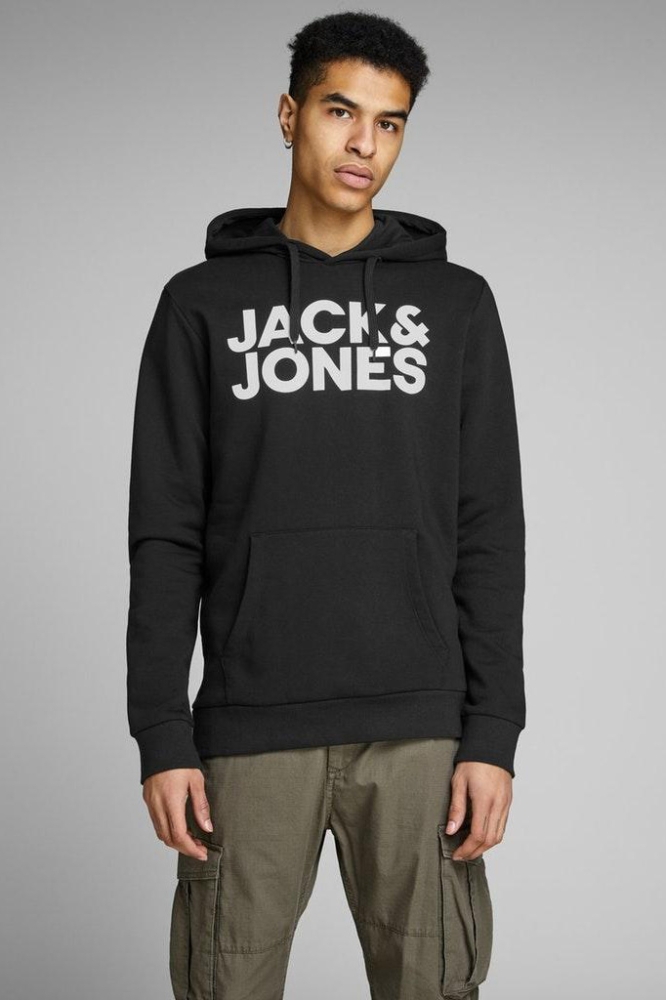 Jack & Jones zwarte heren sweater | Model vooraanzicht