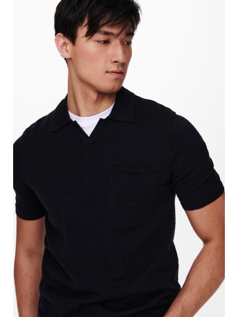 Only & Sons Polo ONSACE LIFE 12 SLUB SS POLO KNIT NOOS 22019517 Dark Navy