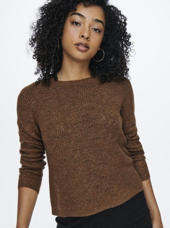 Only Trui ONLLOLLI L/S PULLOVER KNT NOOS 15234745 Roasted Russet/W. MELANGE
