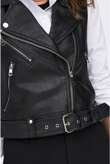Only onlvera faux leather waistcoat otw