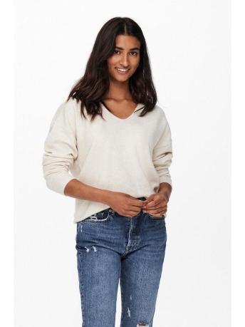 Only Trui ONLRICA LIFE L/S V-NECK PULLO KNT NOOS 15224360 Birch/W. MELANGE