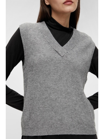 Object Trui OBJMALENA S/L KNIT WAISTCOAT NOOS 23035776 Medium Grey Melange