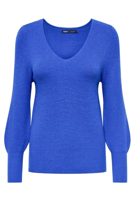 onlatia l s v neckcuff pullover knt 15230147 only trui sodalite blue w. melange