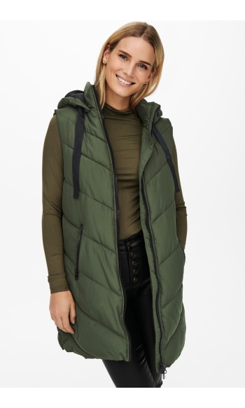 JDYSKYLAR PADDED HOOD WAISTCOAT OTW 15220630 Forest Night/BLACK