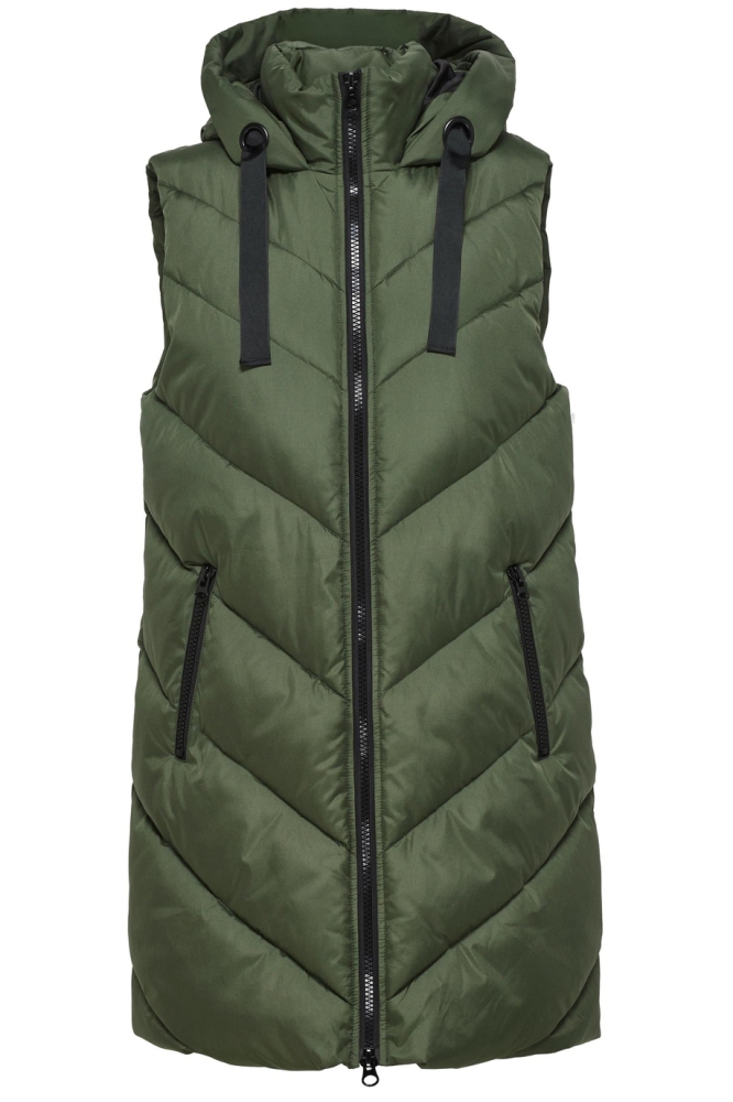JDYSKYLAR PADDED HOOD WAISTCOAT OTW 15220630 Forest Night/BLACK