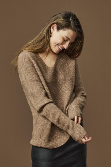 Only Trui ONLCAMILLA V-NECK L/S PULLOVER KNT 15204588 CARIBOU/MELANGE