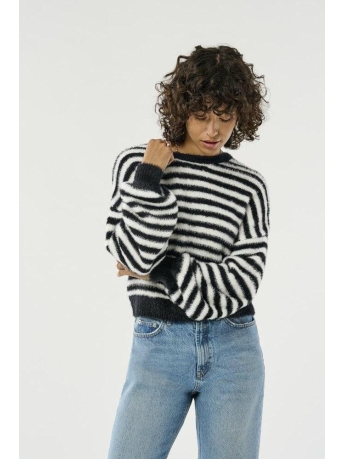 Only Trui ONLPIUMO L/S PULLOVER KNT NOOS 15235973 Black/W. EGRET