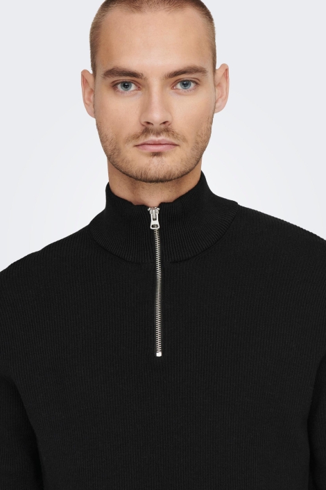 Only & Sons zwarte heren trui | Close up