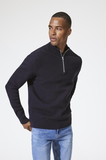 Only & Sons Trui ONSPHIL REG 12 STRUC HALF ZIP KNIT 22023210 DARK NAVY