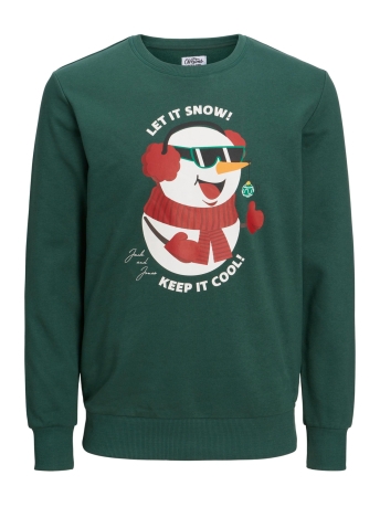 Jack & Jones Trui JORTOON SWEAT CREW NECK XMAS 12219685 TREKKING GREEN