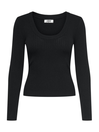 Jacqueline de Yong Trui JDYPLUM YSLA L/S O-NECK PULLOVER KNT 15266063 BLACK