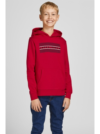 Jack & Jones Junior Trui JJECORP LOGO SWEAT HOOD NOOS JNR 12152841 True Red Stripes