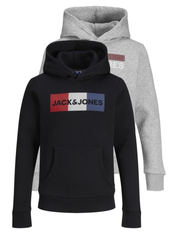 Jack & Jones Junior Trui JJECORP LOGO SWEAT HOOD 2PK MP NOOS 12210980 Black