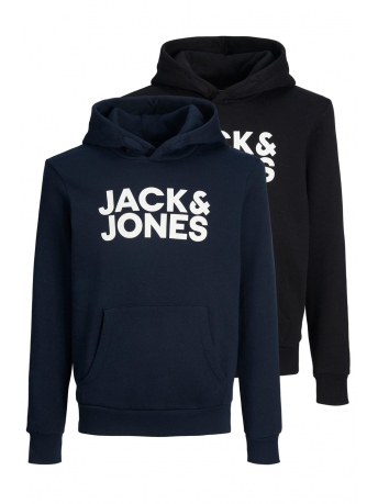 Jack & Jones Junior Trui JJECORP LOGO SWEAT HOOD 2PK MP NOOS 12210980 Black