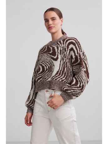 Pieces Trui PCMARA LS O-NECK KNIT BC 17130700 Chicory Coffee